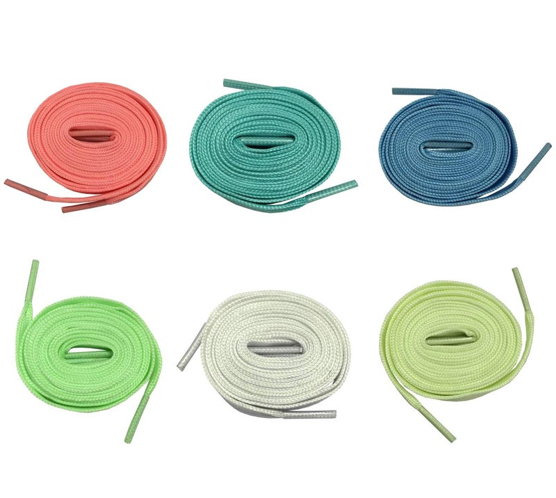 Chunney 6 Packs Luminous Shoelace Athletic Sport Flat Shoe Laces Glow In The Dark Night - Image 1